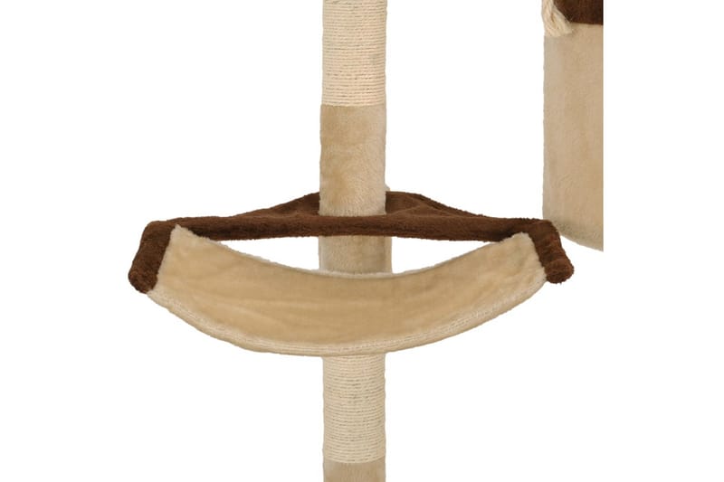 Katträd väggmonterat med klöspelare i sisal 194 cm beige & b - Flerfärgad - Möbler - Husdjursmöbler - Kattmöbler - Klösträd & klösmöbler