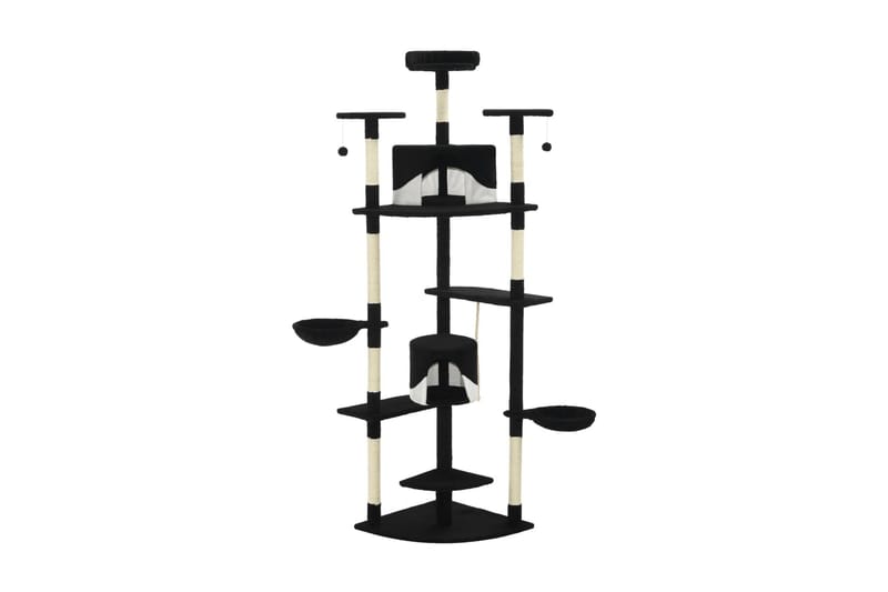 Klösträd med klöspelare i sisal 203 cm svart och vit - Flerfärgad - Möbler - Husdjursmöbler - Kattmöbler - Klösträd & klösmöbler