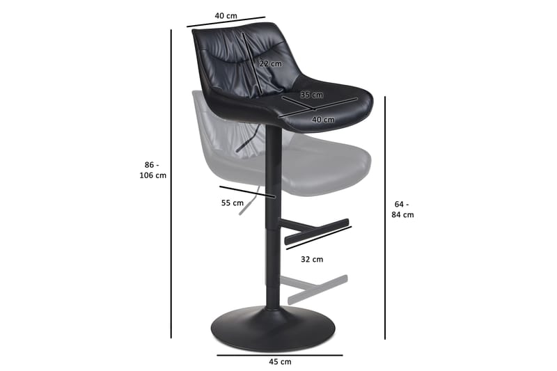 Bacchi Barstol 106 cm - Antracit - Möbler - Matplats - Barmöbler - Barstolar