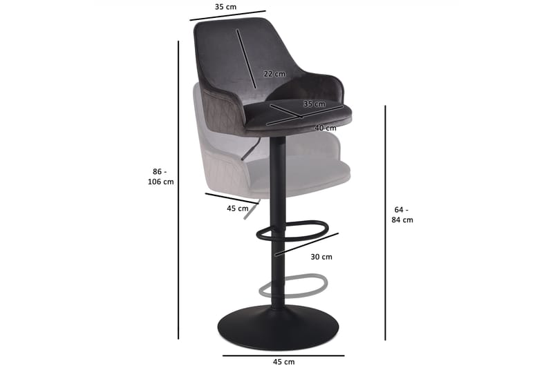 Badan Barstol 106 cm - Mörkgrå - Möbler - Matplats - Barmöbler - Barstolar