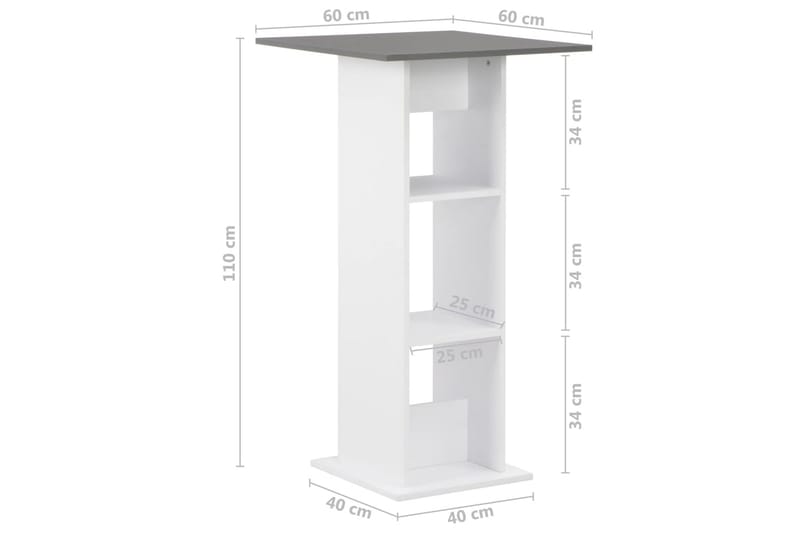 Barbord vit och antracit 60x60x110 cm - Vit - Möbler - Matplats - Barmöbler - Barbord