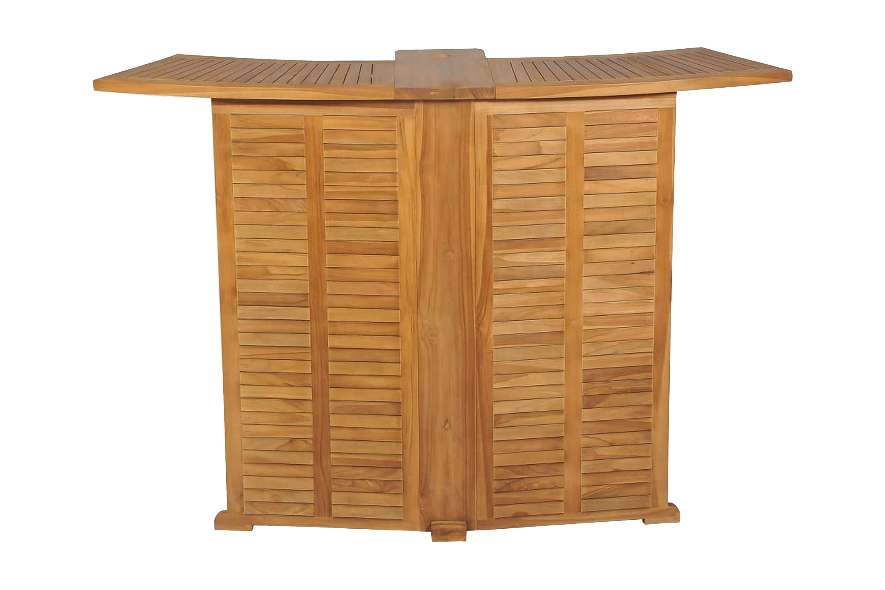 Hopfällbart barbord 155x53x105 cm massivt teakträ – Brun