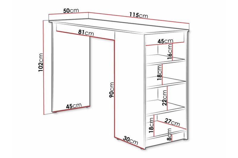 Kintore Barbord 50 cm Brun - Möbler - Matplats - Barmöbler - Barbord