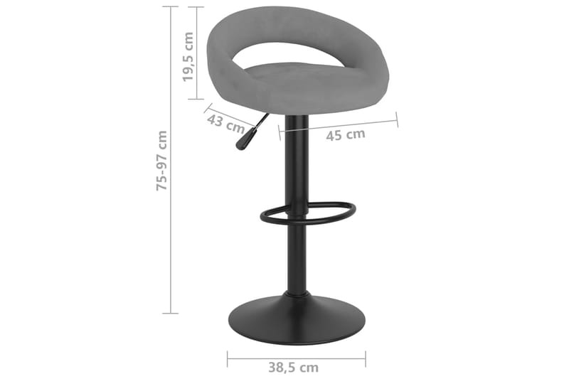 Barstolar 2 st ljusgrå sammet - Grå - Möbler - Matplats - Barmöbler - Barstolar