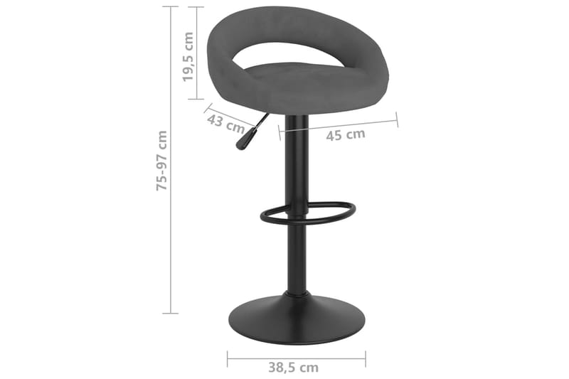 Barstolar 2 st mörkgrå sammet - Grå - Möbler - Matplats - Barmöbler - Barstolar