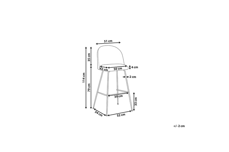 ABISOLA Barstol 2-pack Grå/Sammet - Möbler - Matplats - Barmöbler - Barstolar