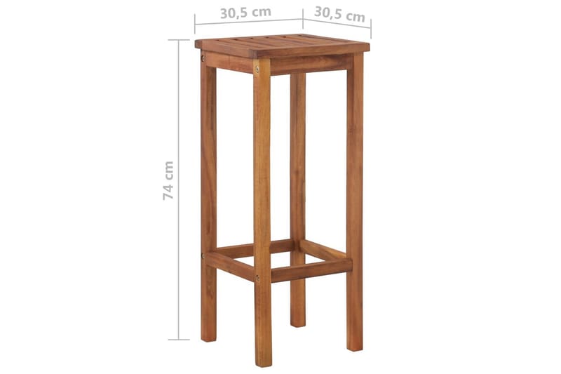 Barstolar 2 st massivt akaciaträ - Brun - Möbler - Matplats - Barmöbler - Barstolar