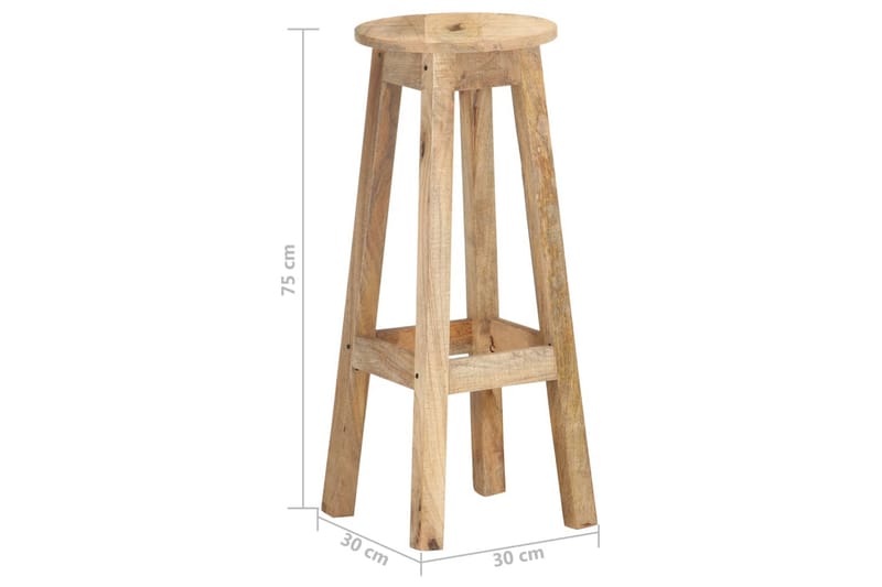 Barstolar 2 st massivt mangoträ - Brun - Möbler - Matplats - Barmöbler - Barstolar