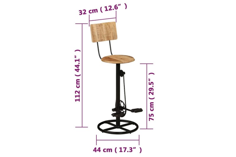 Barstolar 2 st massivt mangoträ - Brun - Möbler - Matplats - Barmöbler - Barstolar