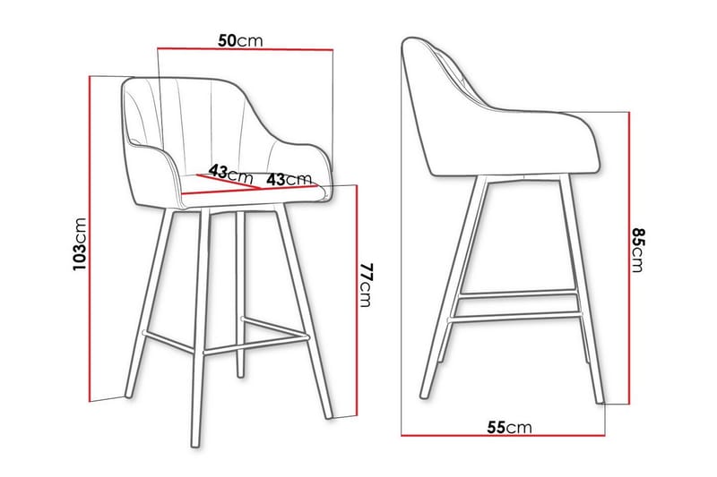 Glenarm Barstol Grå/Svart - Möbler - Matplats - Barmöbler - Barstolar