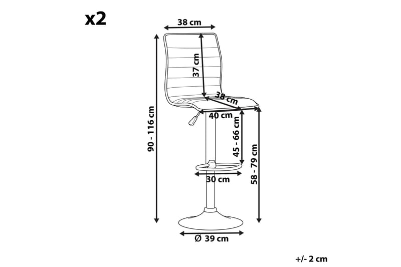 LITTAU Barstol 2-pack Konstläder/Svart - Möbler - Matplats - Barmöbler - Barstolar