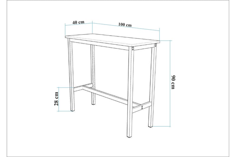 Heran Barbord 100 cm Svart - Möbler - Matplats - Barmöbler - Barbord