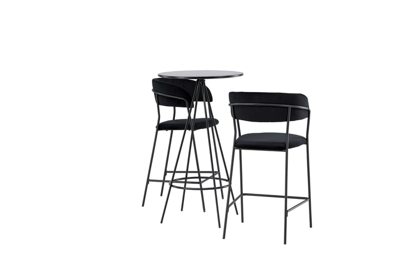 Bistro Matgrupp  60 cm Rund Svart med 2 LUI Stolar - Möbler - Matplats - Matgrupp & matbord med stolar