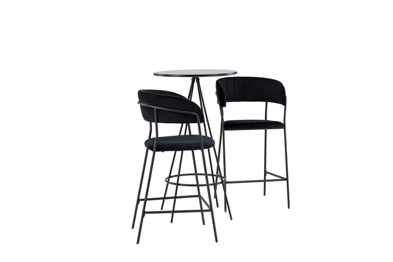 Bistro Matgrupp  60 cm Rund Svart med 2 LUI Stolar - Möbler - Matplats - Matgrupp & matbord med stolar