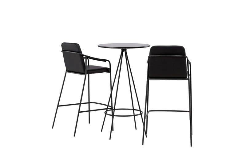 Bistro Matgrupp  60 cm Rund Svart med 2 TIEN Stolar - Möbler - Matplats - Matgrupp & matbord med stolar