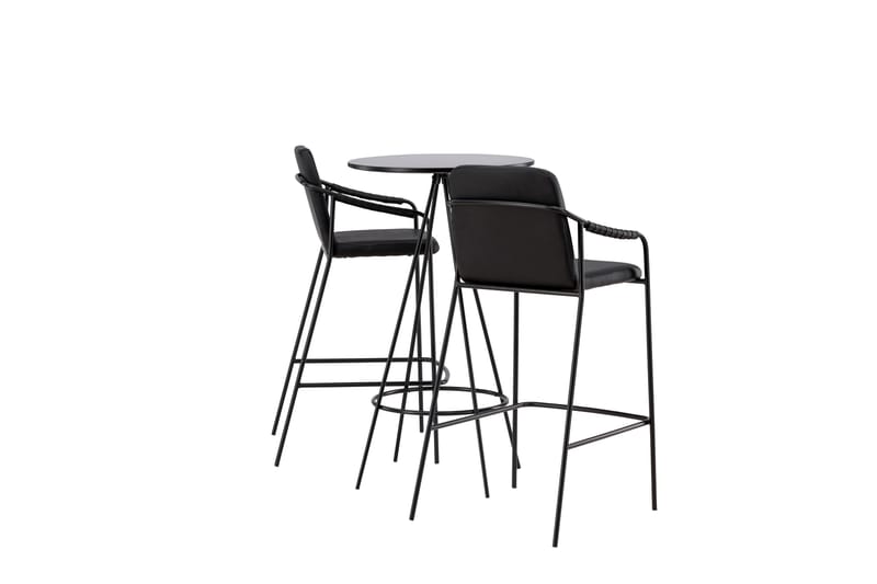 Bistro Matgrupp  60 cm Rund Svart med 2 TIEN Stolar - Möbler - Matplats - Matgrupp & matbord med stolar