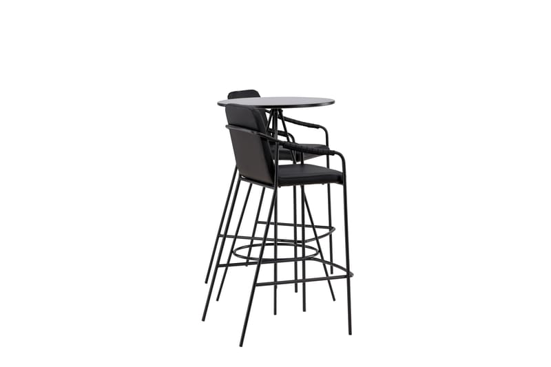 Bistro Matgrupp  60 cm Rund Svart med 2 TIEN Stolar - Möbler - Matplats - Matgrupp & matbord med stolar