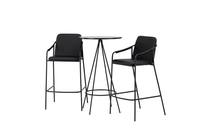 Bistro Matgrupp  60 cm Rund Svart med 2 TIEN Stolar - Möbler - Matplats - Matgrupp & matbord med stolar