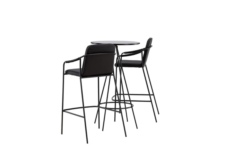 Bistro Matgrupp  60 cm Rund Svart med 2 TIEN Stolar - Möbler - Matplats - Matgrupp & matbord med stolar