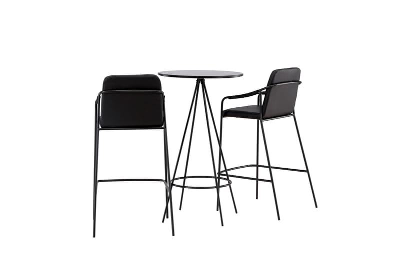 Bistro Matgrupp  60 cm Rund Svart med 2 TIEN Stolar - Möbler - Matplats - Matgrupp & matbord med stolar