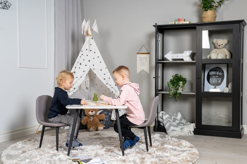 DAWNE Matgrupp  80 cm Rektangulär Svart med 2 DAWNE Stolar - Möbler - Matplats - Matgrupp & matbord med stolar