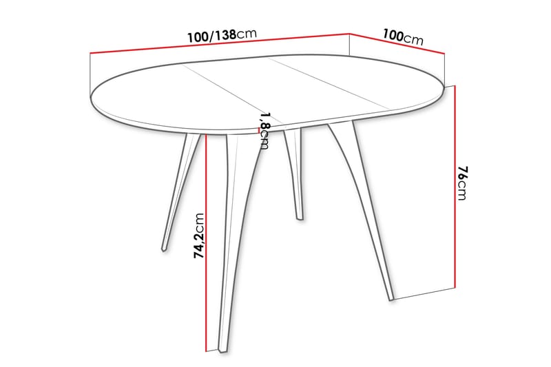 Eldo Matbord 138 cm - Svart - Möbler - Matplats - Matbord & köksbord