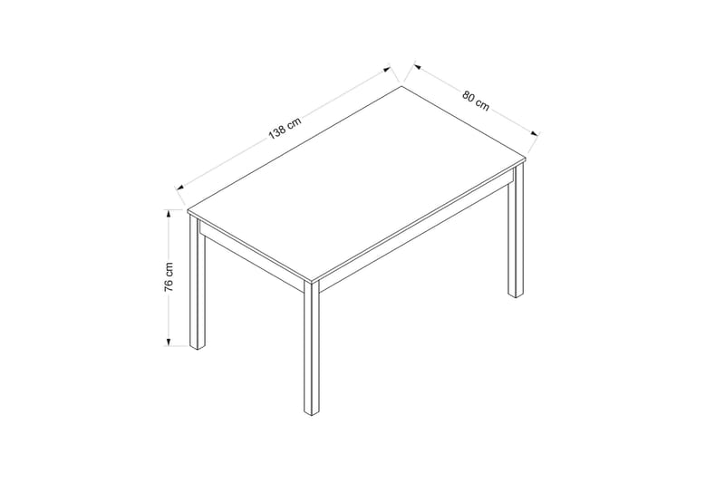 ELEVATE Matbord 138 cm Rektangulär Svart - Möbler - Matplats - Matbord & köksbord