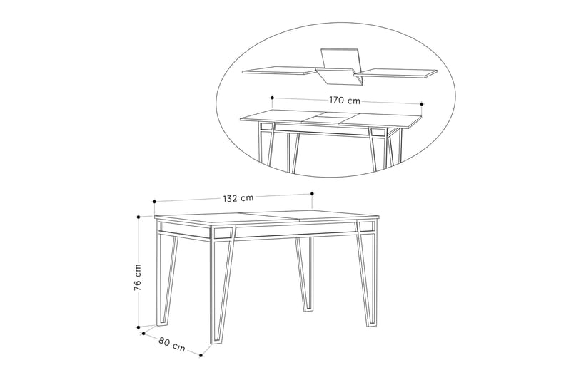 KAVILASH Matbord 132 cm Rektangulär Brun - Möbler - Matplats - Matbord & köksbord