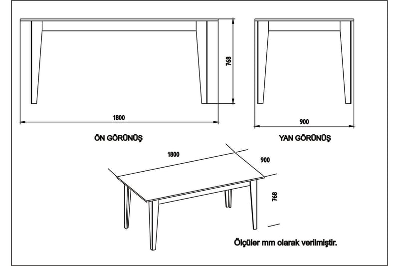 CRAIGLOW Matbord 180 cm Vit - Möbler - Matplats - Matbord & köksbord