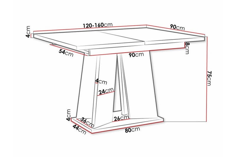 Denogal Matbord 90 cm Svart - Möbler - Matplats - Matbord & köksbord