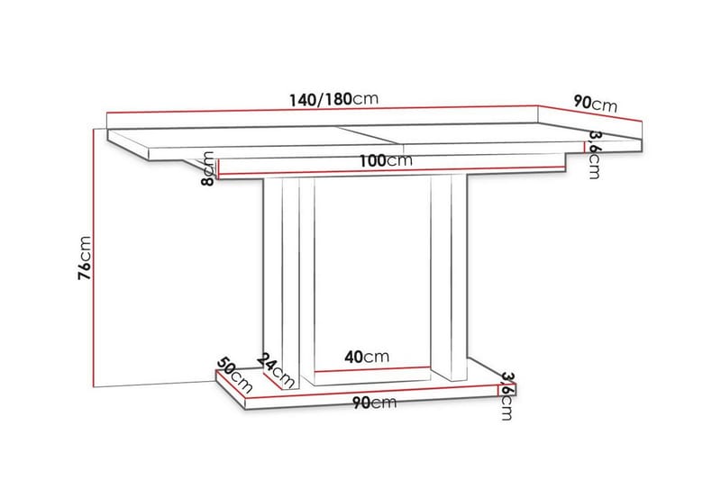 Denogal Matbord 90 cm Svart - Möbler - Matplats - Matbord & köksbord