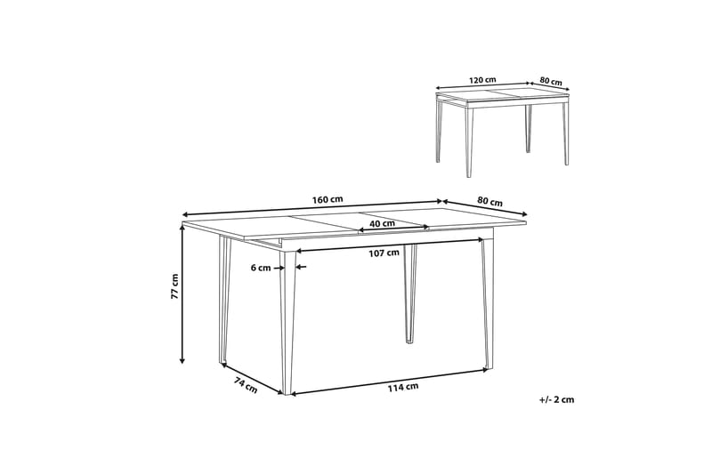 HELSBY Matbord 160 cm Svart - Möbler - Matplats - Matbord & köksbord