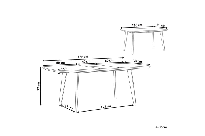 JUSTVIK Matbord 200 cm Hopfällbart Vit/Guld - Möbler - Matplats - Matbord & köksbord