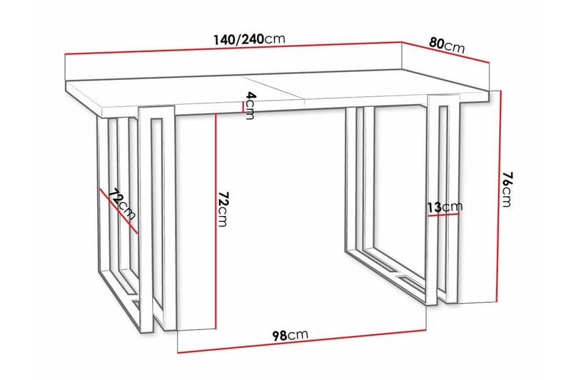 Kintore Matbord 80 cm Svart - Möbler - Matplats - Matbord & köksbord