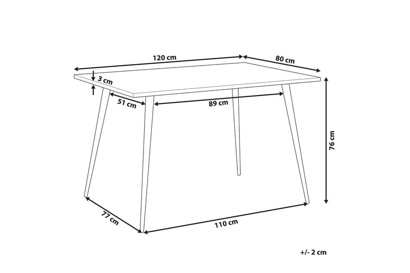 LOLENCO Matbord 120 cm Grå/Svart - Möbler - Matplats - Matbord & köksbord