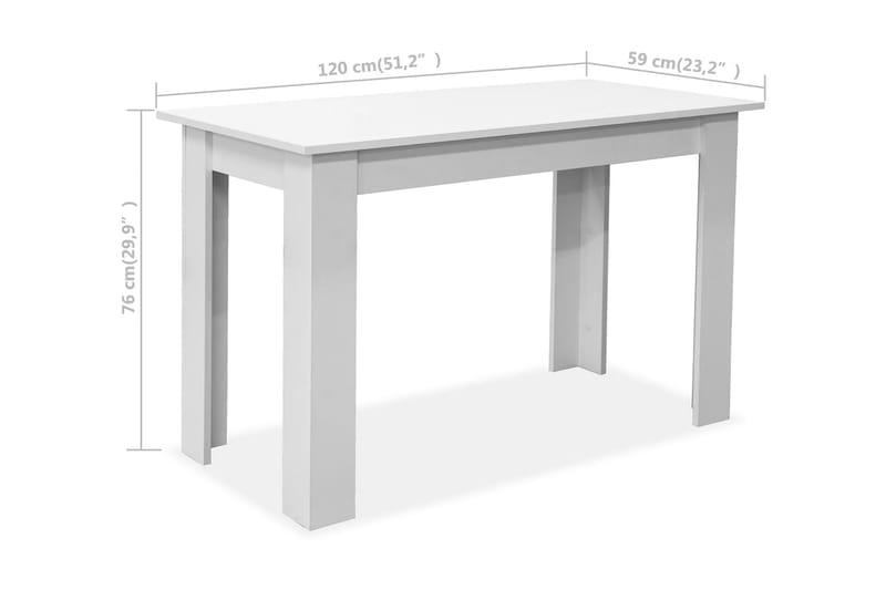 Matbord och bänkar 3 delar spånskiva vit - Vit - Möbler - Matplats - Matbord & köksbord