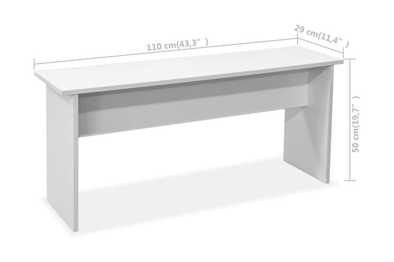 Matbord och bänkar 3 delar spånskiva vit - Vit - Möbler - Matplats - Matbord & köksbord