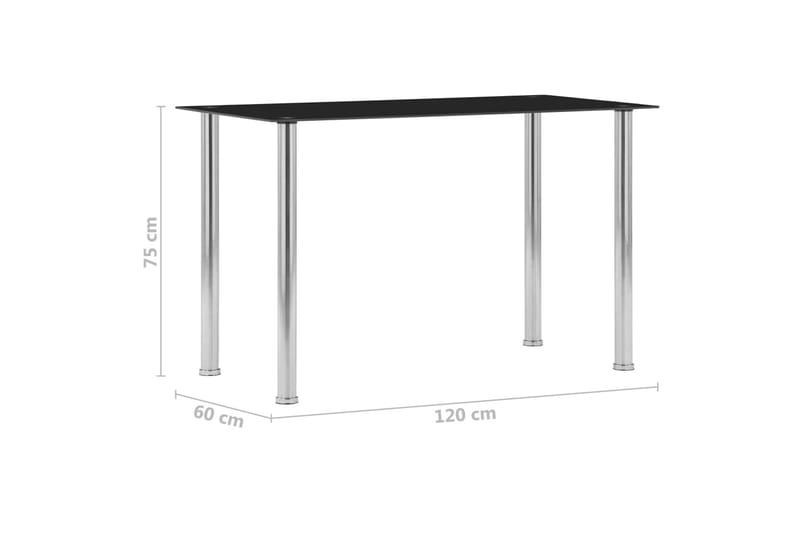 Matbord svart 120x60x75 cm härdat glas - Svart - Möbler - Matplats - Matbord & köksbord