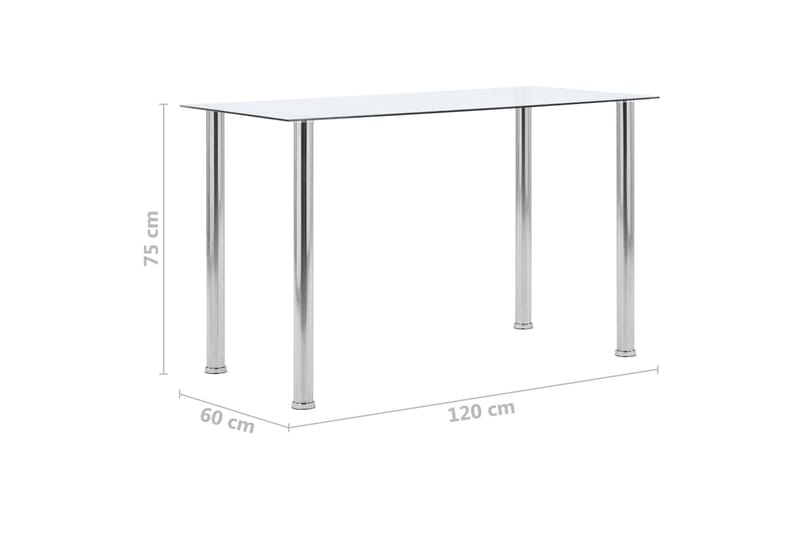 Matbord transparent 120x60x75 cm härdat glas - Transparent - Möbler - Matplats - Matbord & köksbord