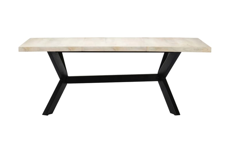 Matbord vit 200x100x75 cm massivt mangoträ - Vit - Bord - Matbord & köksbord