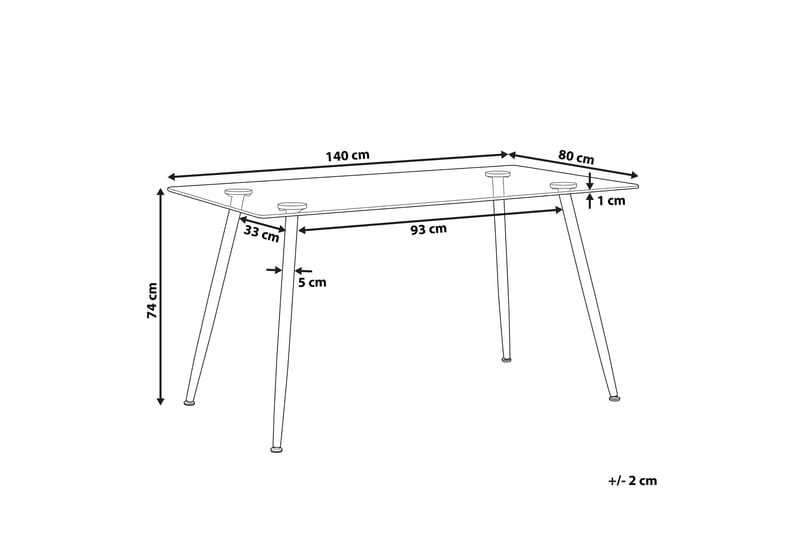 MELDUF Matbord 140 cm Glas/Svart - Möbler - Matplats - Matbord & köksbord