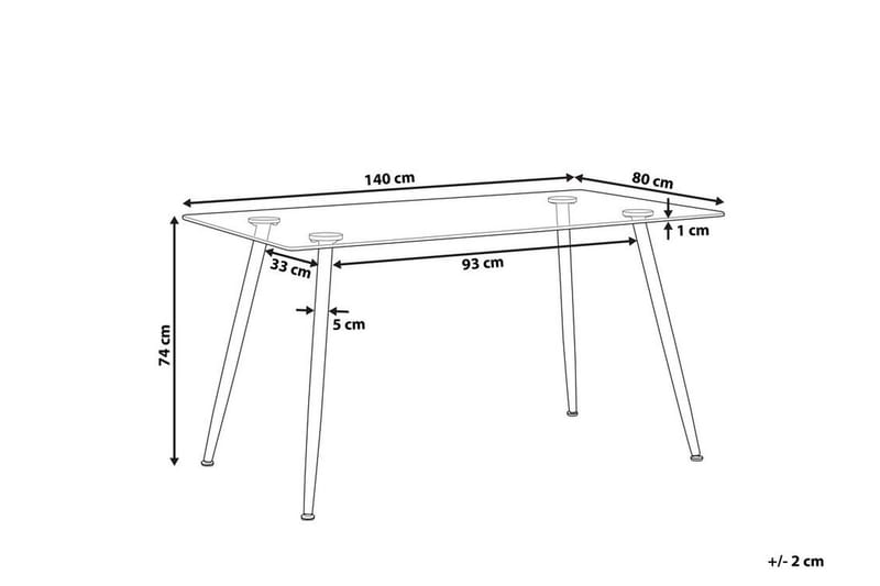 MELDUF Matbord 140 cm Glas/Svart - Möbler - Matplats - Matbord & köksbord