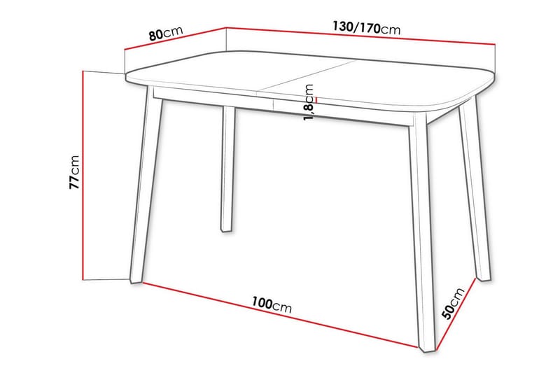 Narberth Matbord 80 cm Svart - Möbler - Matplats - Matbord & köksbord