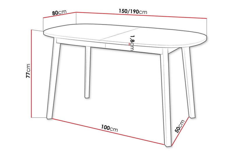 Narberth Matbord 80 cm Svart - Möbler - Matplats - Matbord & köksbord