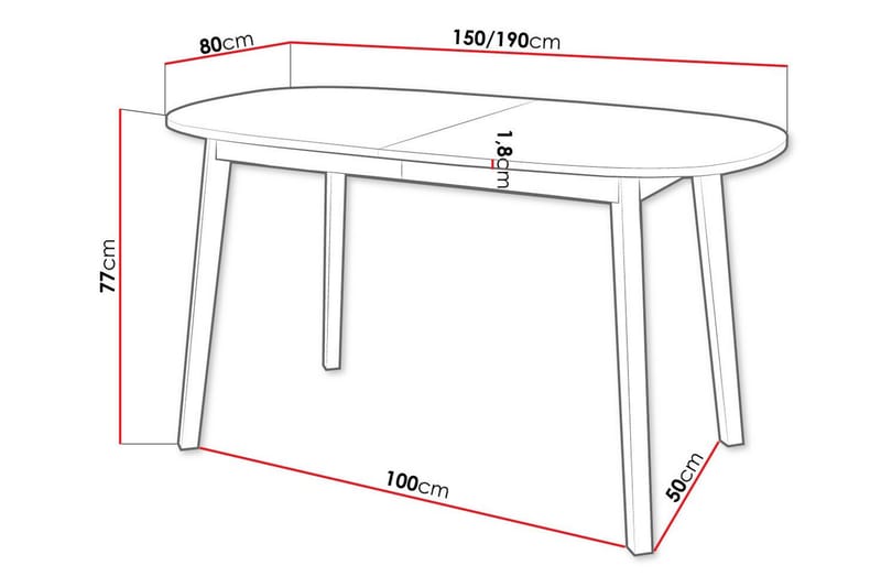 Narberth Matbord 80 cm Svart - Möbler - Matplats - Matbord & köksbord