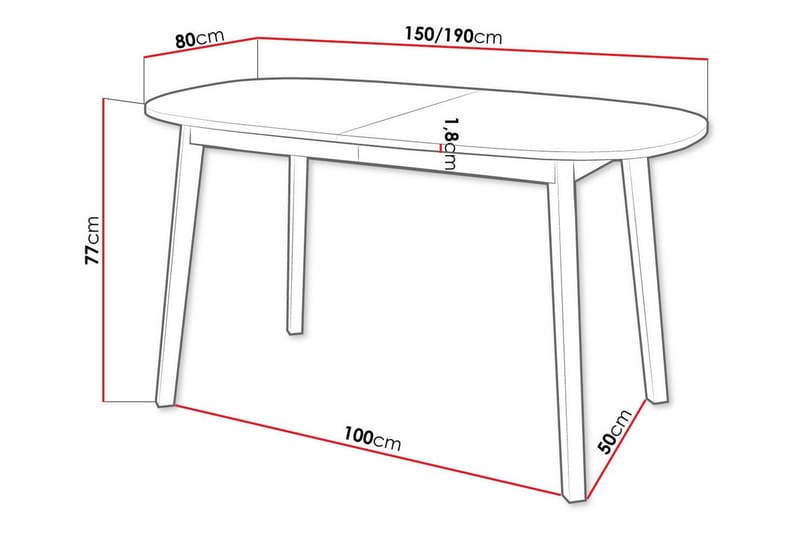 Narberth Matbord 80 cm Vit - Möbler - Matplats - Matbord & köksbord