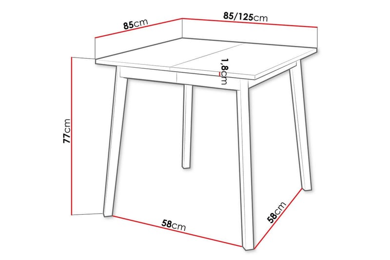 Narberth Matbord 85 cm Svart - Möbler - Matplats - Matbord & köksbord