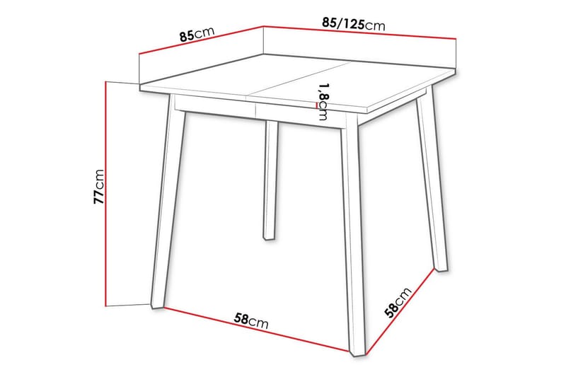 Narberth Matbord 85 cm Svart - Möbler - Matplats - Matbord & köksbord