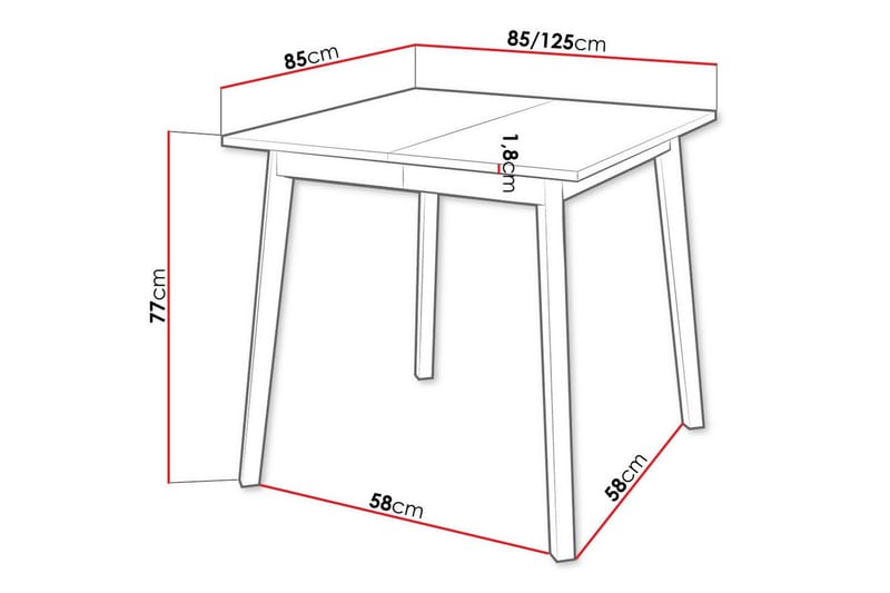 Narberth Matbord 85 cm Vit - Möbler - Matplats - Matbord & köksbord