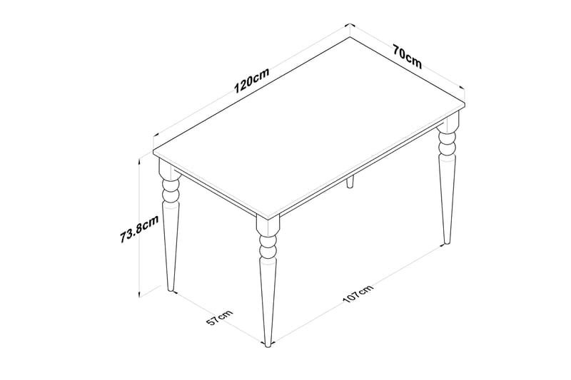 Naryani Matbord 120 cm Valnöt/Vit - Bord - Matbord & köksbord